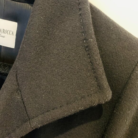 CINZIA ROCCA Black Wool Over Coat SIZE 6 - Picture 6 of 15